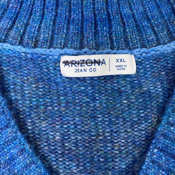 Arizona Jean Co. Womens V-Neck Blue Gradient Ribbed Cuffs Knit Sweater Size XXL - Picture 3 of 4